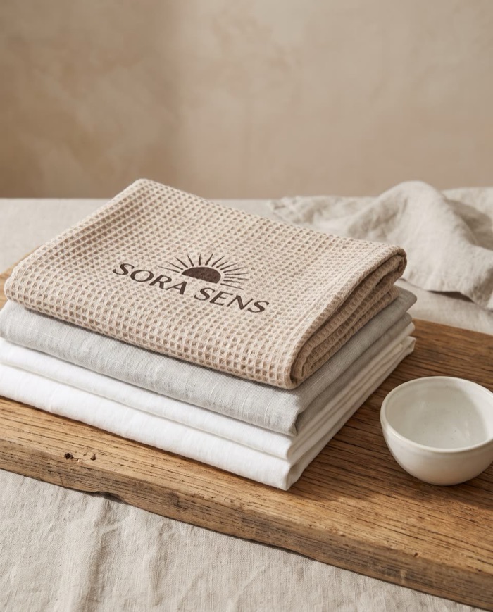 Linge de soin plié